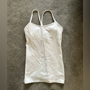 Lululemon white tank top with built in bra